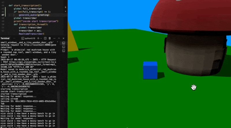 Voice-Controlled 3D Mesh Generation